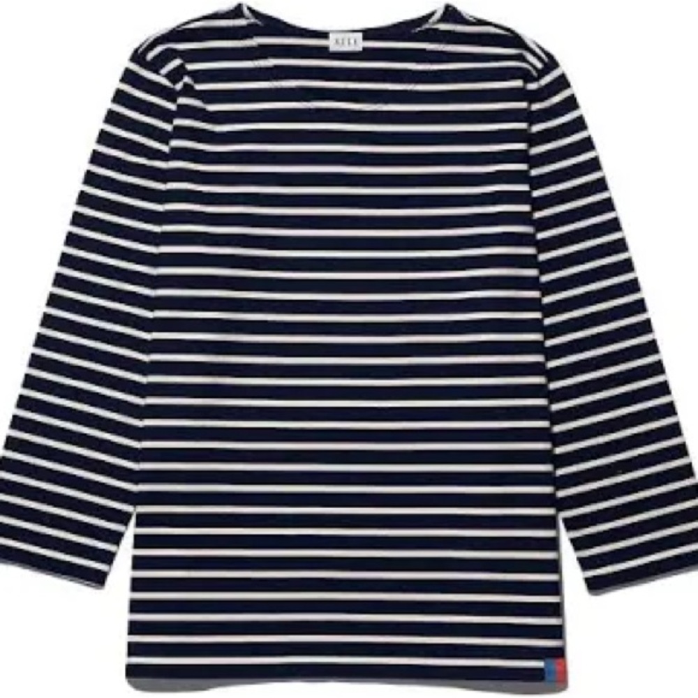 NWT KULE “Classic” Long Sleeve Striped Tee - Navy/Cream - M